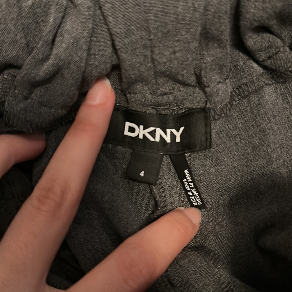 EUC DKNY tailored ruched paperbag high rise elastic waist pants with belt - Picture 10 of 13
